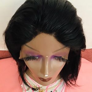 Lace Front Straight Human Hair Wig 360 Two Different Style To Choose Natural Col